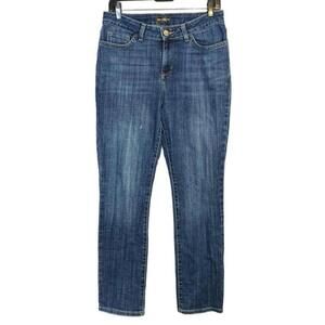 Lee Regular Fit Straight Leg Mid Rise Jeans Women's Medium Wash Blue Denim 8 Med